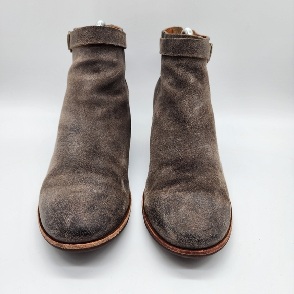 Kork Ease Maddelena Gray Suede Distressed Vintage Ankle Boots Size 8 - Picture 5 of 11